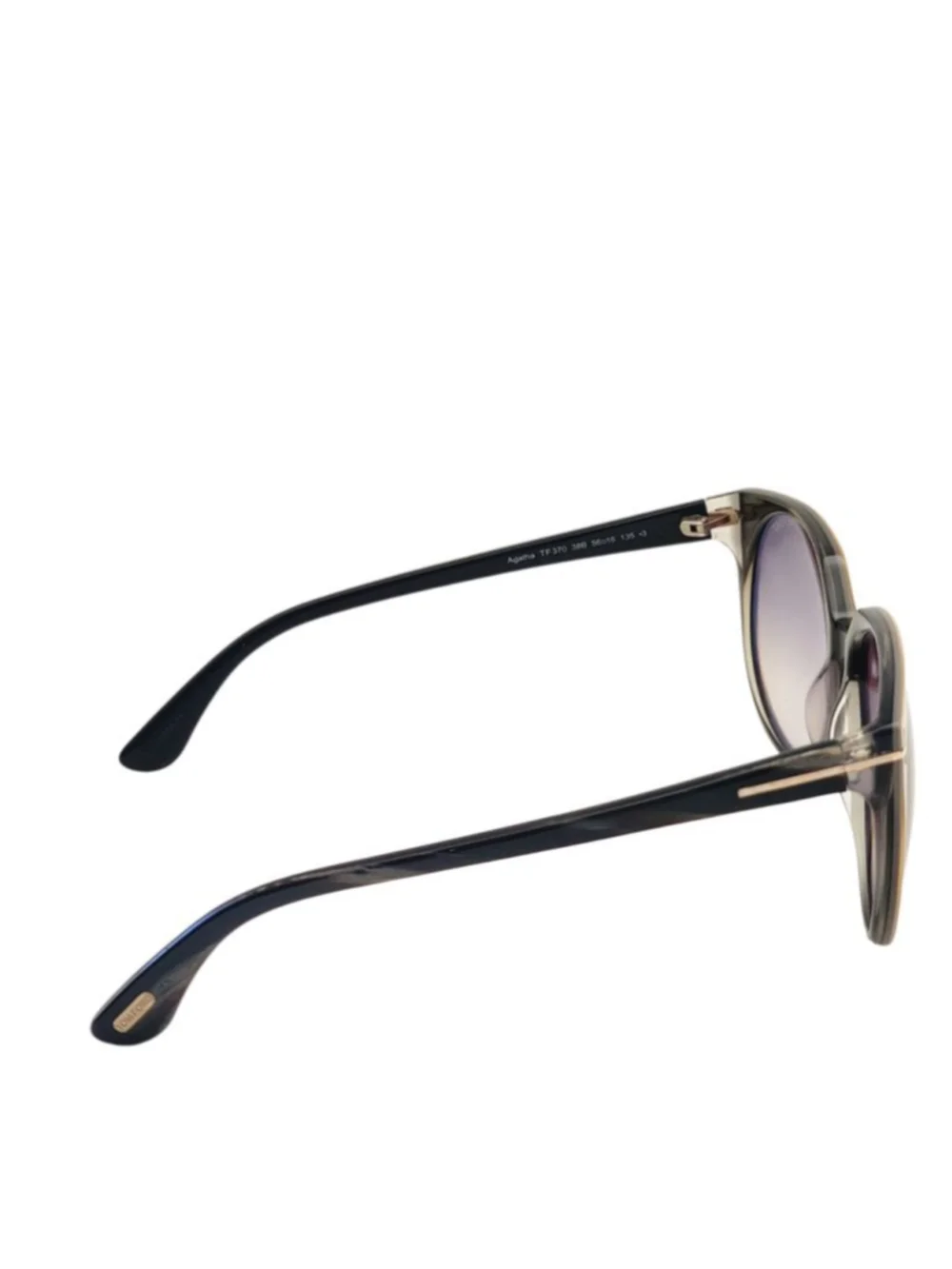 TOM‎ FORD Agatha TF370 Sunglasses Beige Brown Blue 56 mm